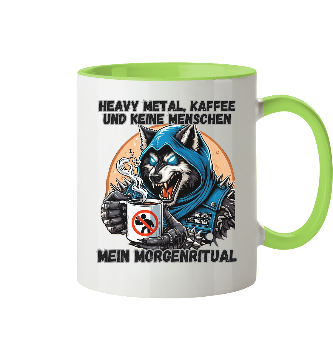Heavy Metal, Kaffee und keine Menschen - Tasse zweifarbig
