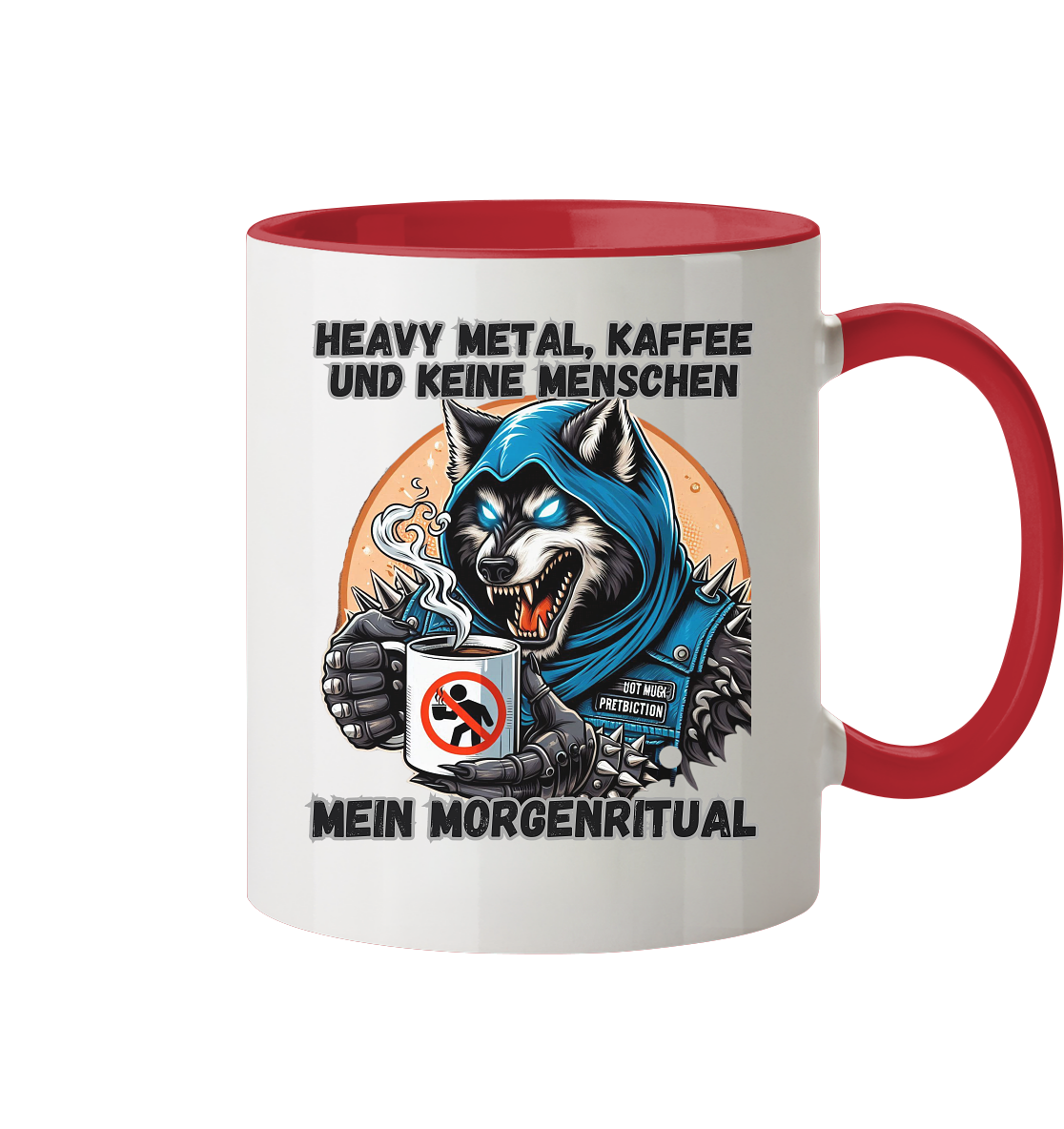 Heavy Metal, Kaffee und keine Menschen - Tasse zweifarbig