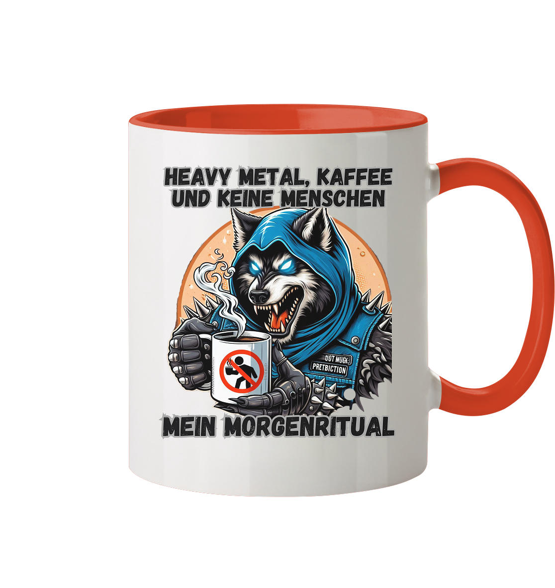 Heavy Metal, Kaffee und keine Menschen - Tasse zweifarbig