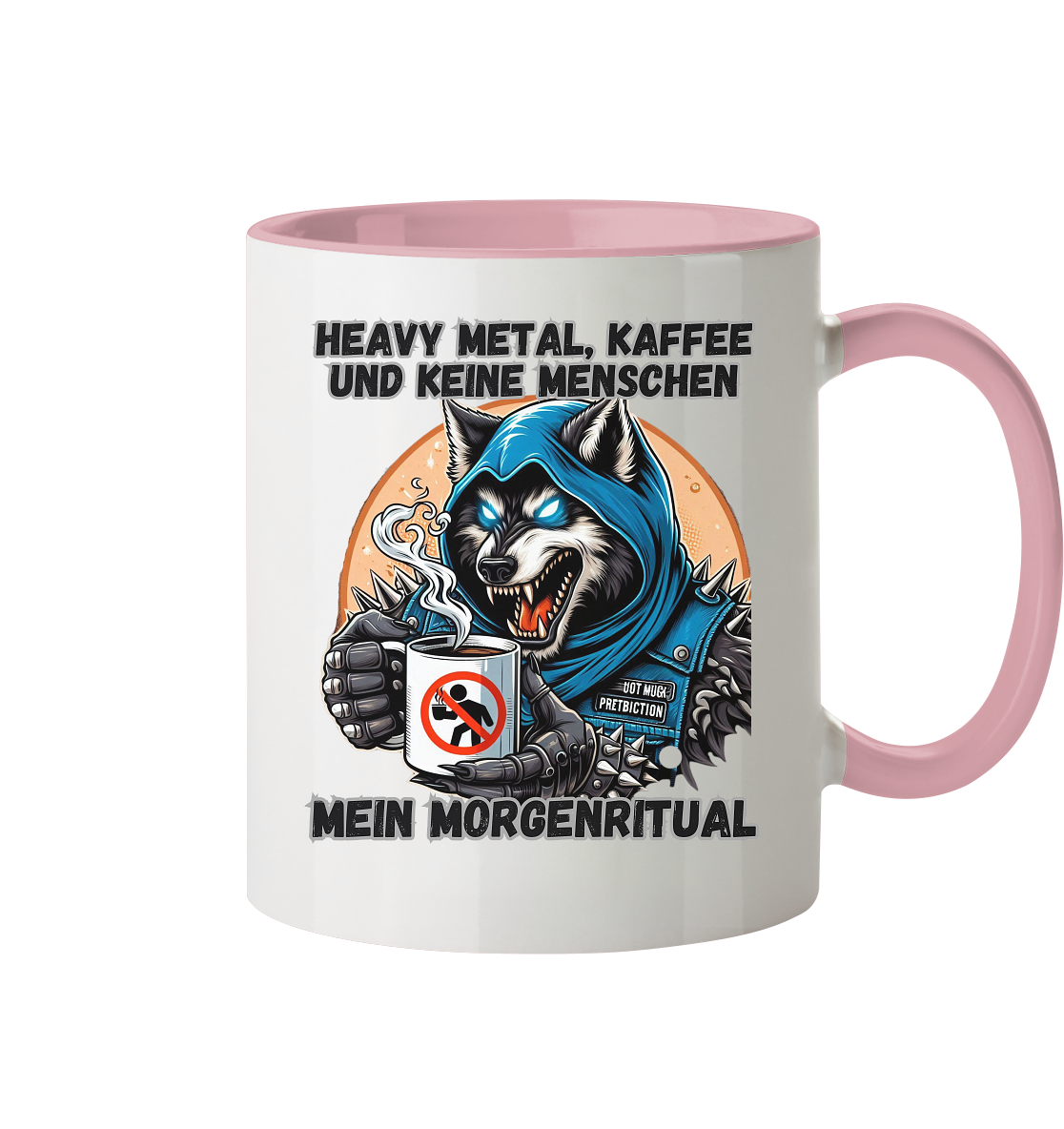 Heavy Metal, Kaffee und keine Menschen - Tasse zweifarbig