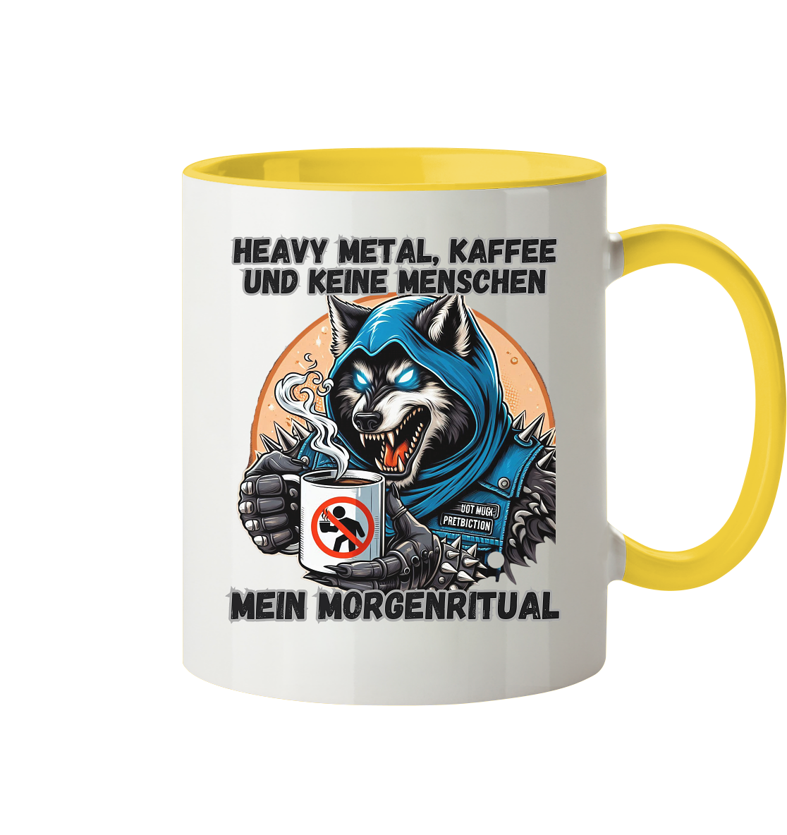 Heavy Metal, Kaffee und keine Menschen - Tasse zweifarbig