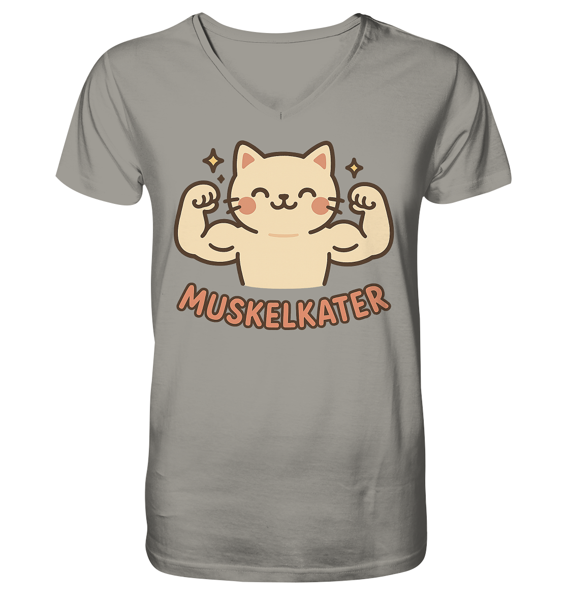 Muskelkater - Kawaii Cat - Herren V-Neck T-Shirt