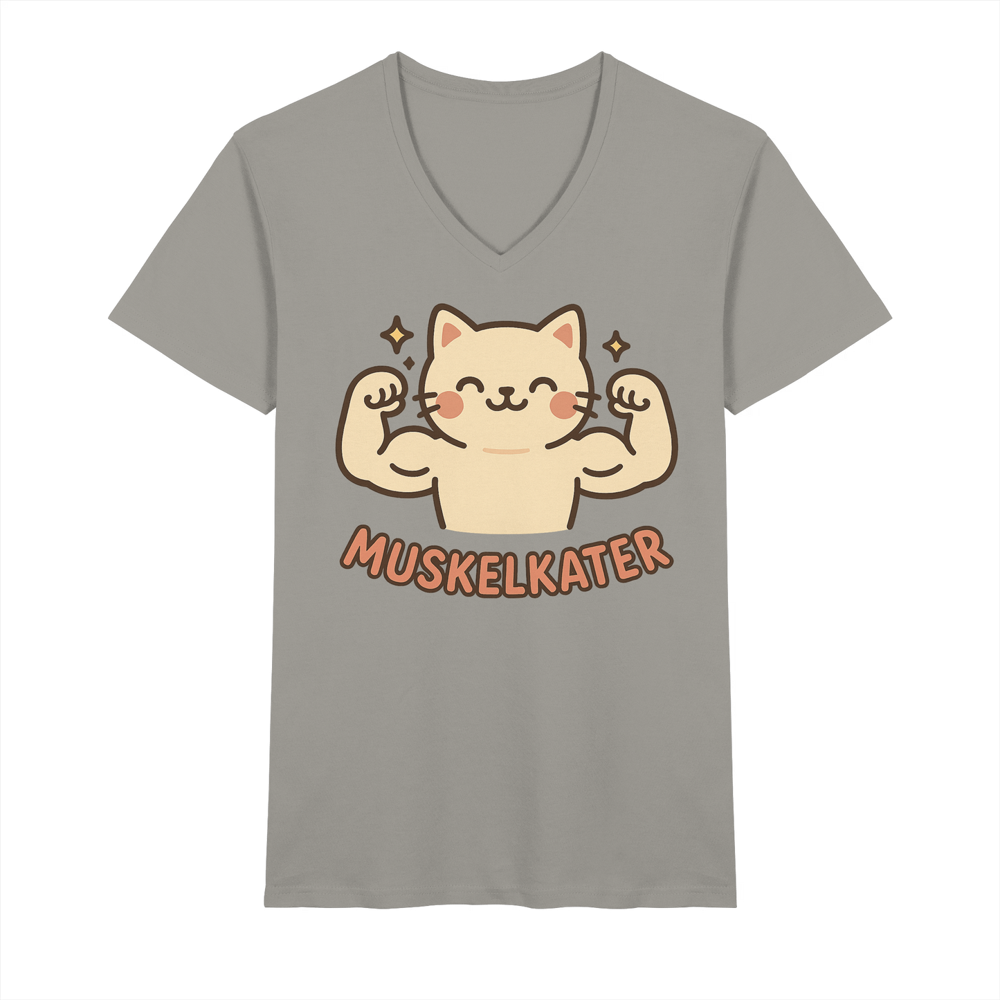Muskelkater - Kawaii Cat - Herren V-Neck T-Shirt