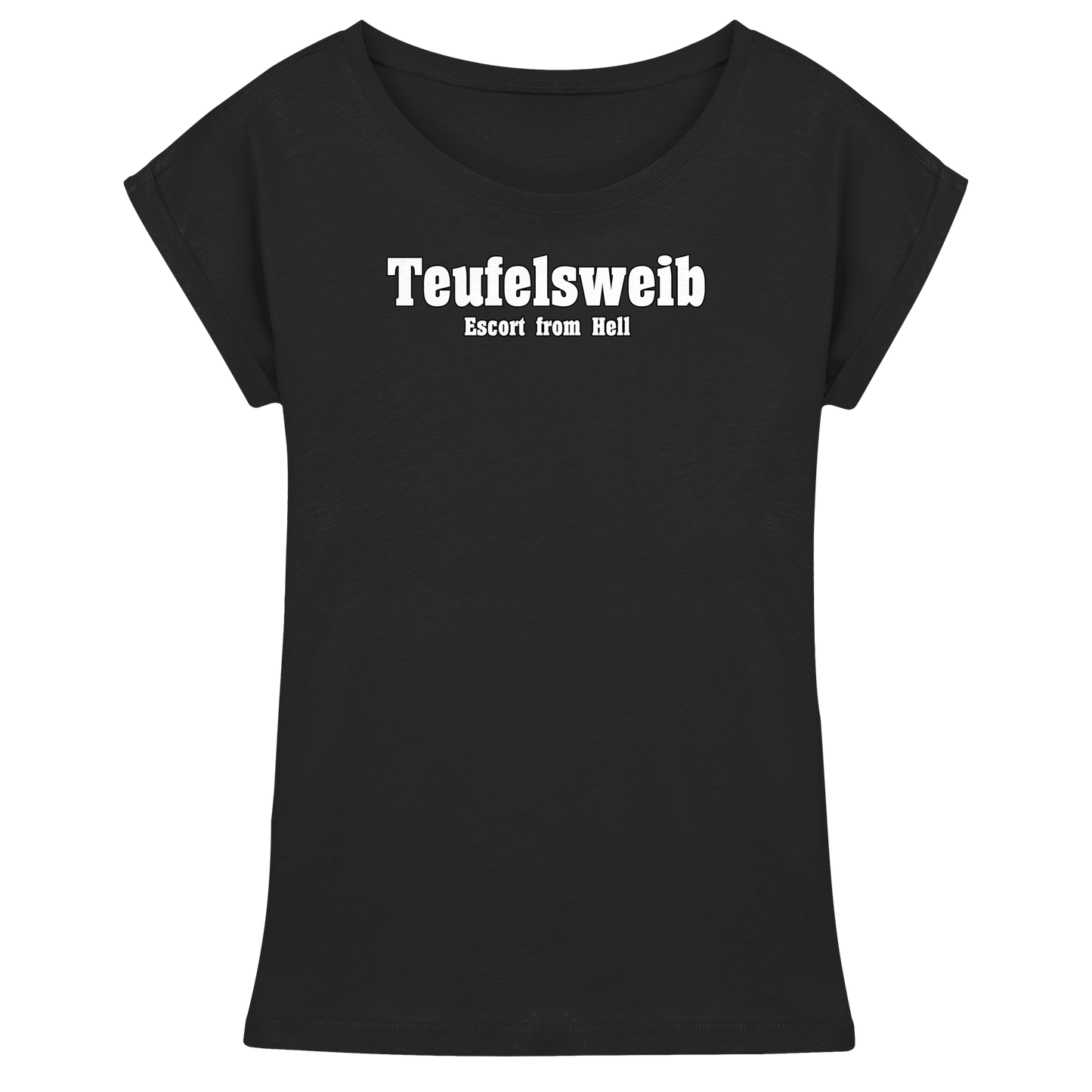 Teufelsweib – Escort from Hell - Damen T-Shirt mit verlängerten Schultern