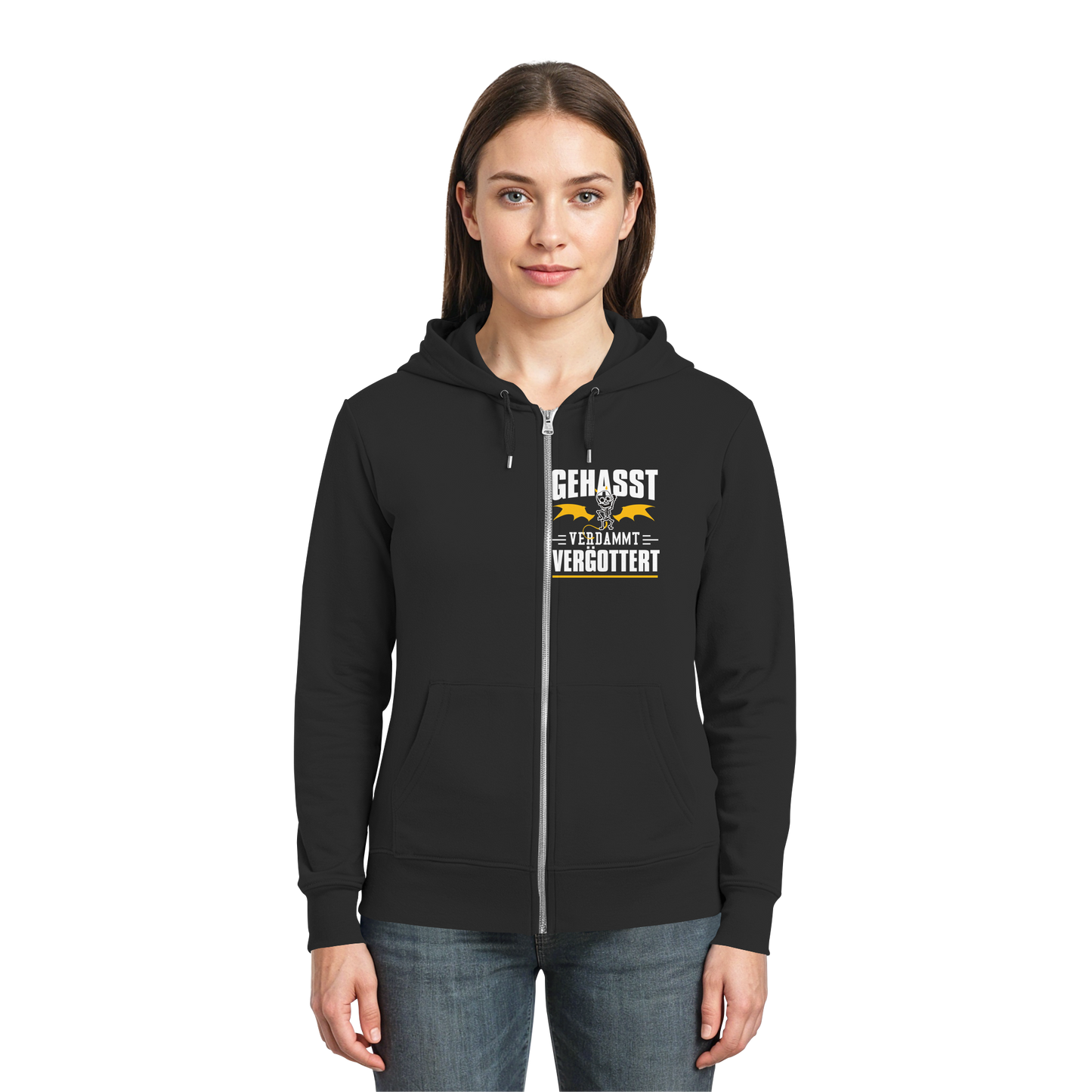 Gehasst Verdammt Vergöttert - Skelett mit Flügeln - Hooded Zipper Jacke