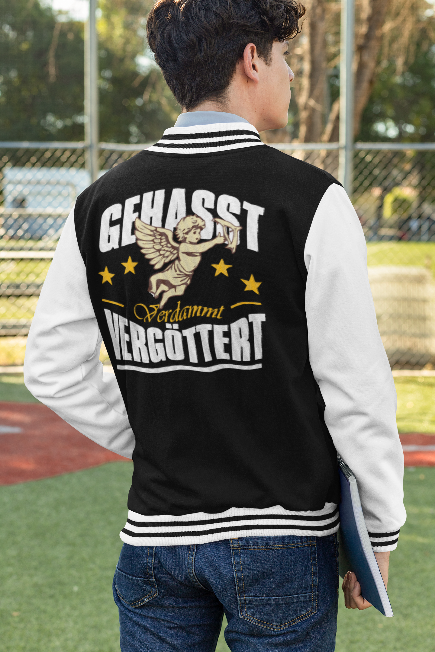 College Jacke für Böhse Onkelz Fans: Gehassst Verdammt Vergöttert